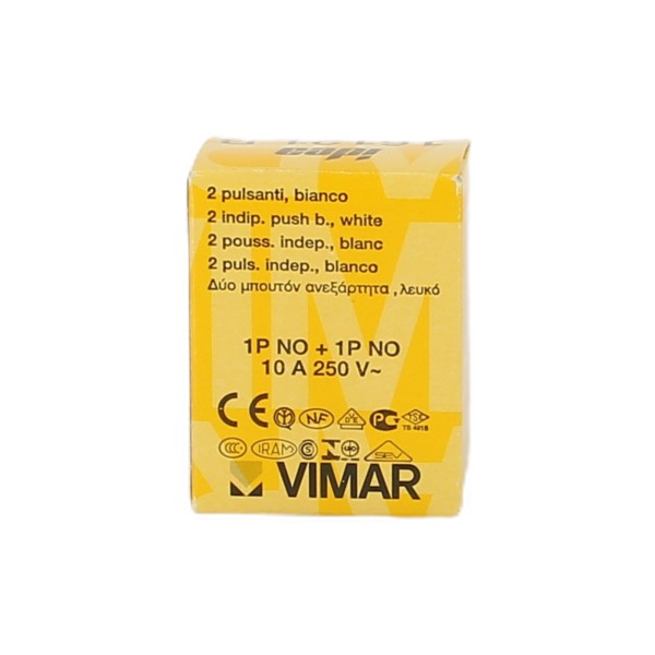 Vimar 16121.B Pulsador de Doble Cierre Blanco para Serie Idea